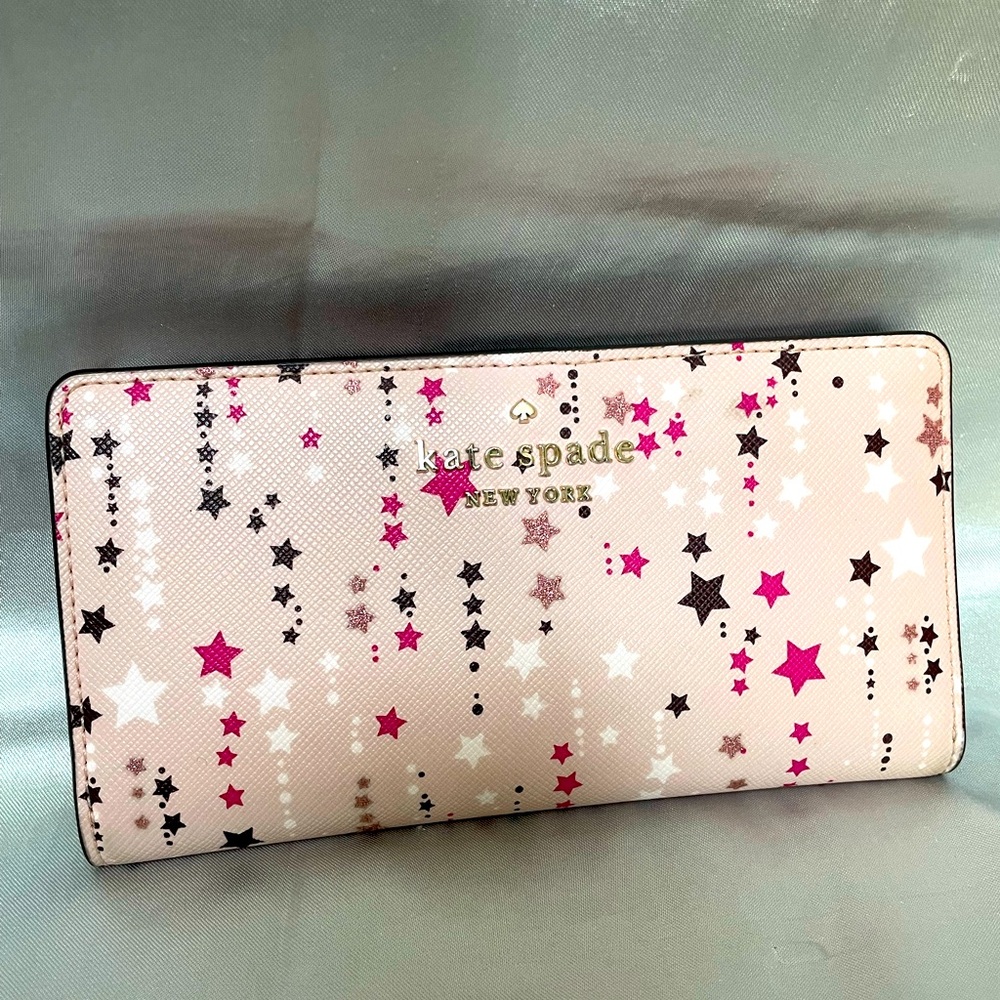 Kate spade bifold pink star wallet